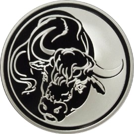 Реверс монеты Бык